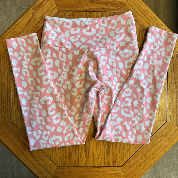 *RYDERWEAR* Pink x White Leopard Print Leggings Size Small - Picture 4 of 9